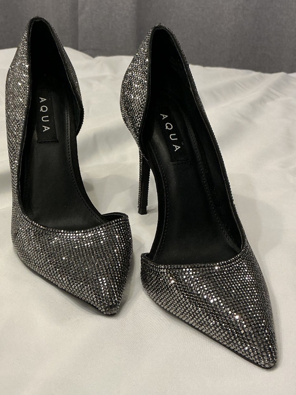 AQUA Rhinestone Heels (size:8)